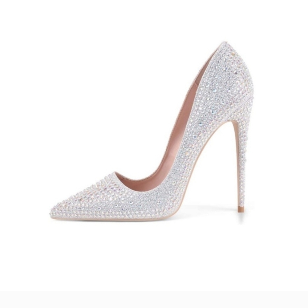 Pumps Pointed Toe High Heel Glitter Rhinestone Heels Sparkles